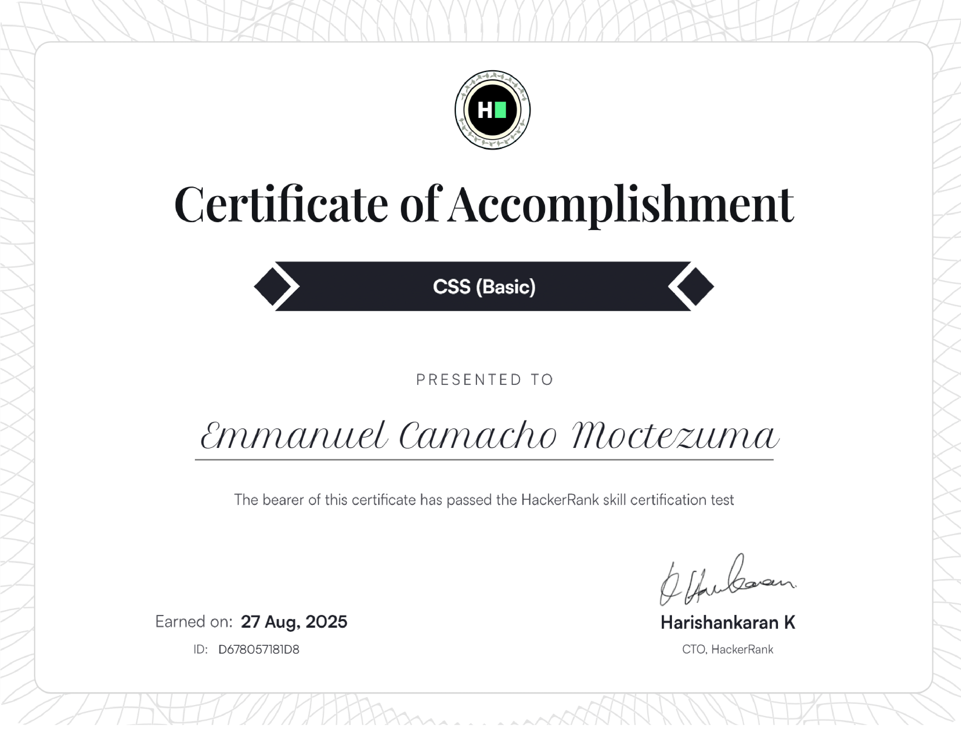 CSS (Basic) Certificate